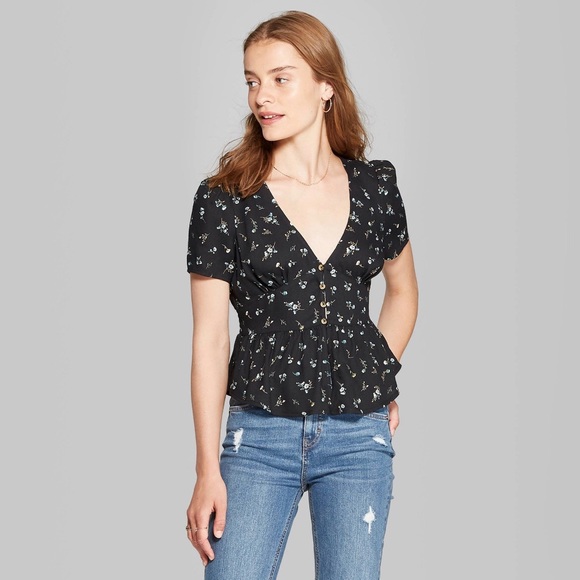 button up peplum top